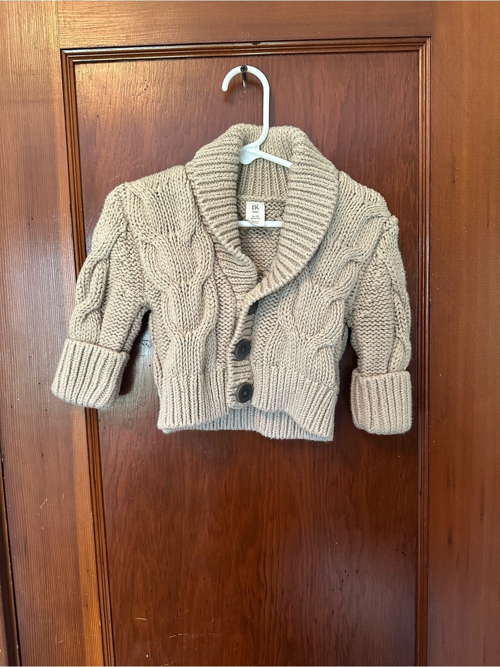 Banana Republic Kids Cable Knit Shawl Collar Cardigan - Beige